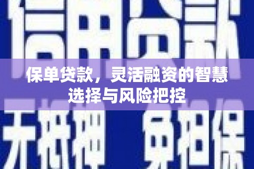 德保保单贷款，灵活融资的智慧选择与风险把控