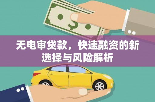 德保无电审贷款，快速融资的新选择与风险解析
