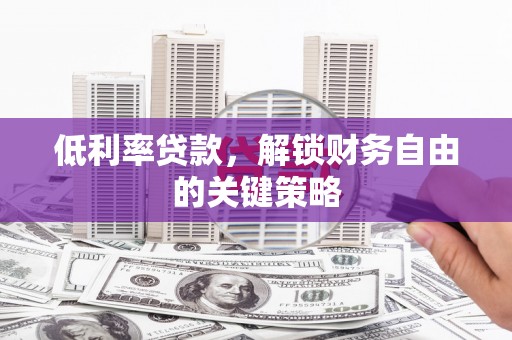 德保低利率贷款，解锁财务自由的关键策略