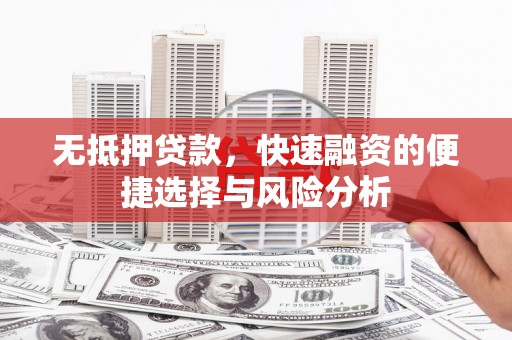 德保无抵押贷款，快速融资的便捷选择与风险分析