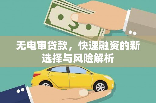 德保无电审贷款，快速融资的新选择与风险解析