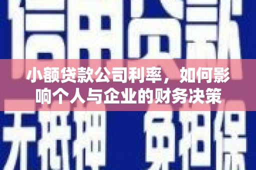 德保小额贷款公司利率，如何影响个人与企业的财务决策