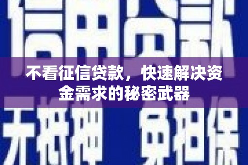 德保不看征信贷款，快速解决资金需求的秘密武器